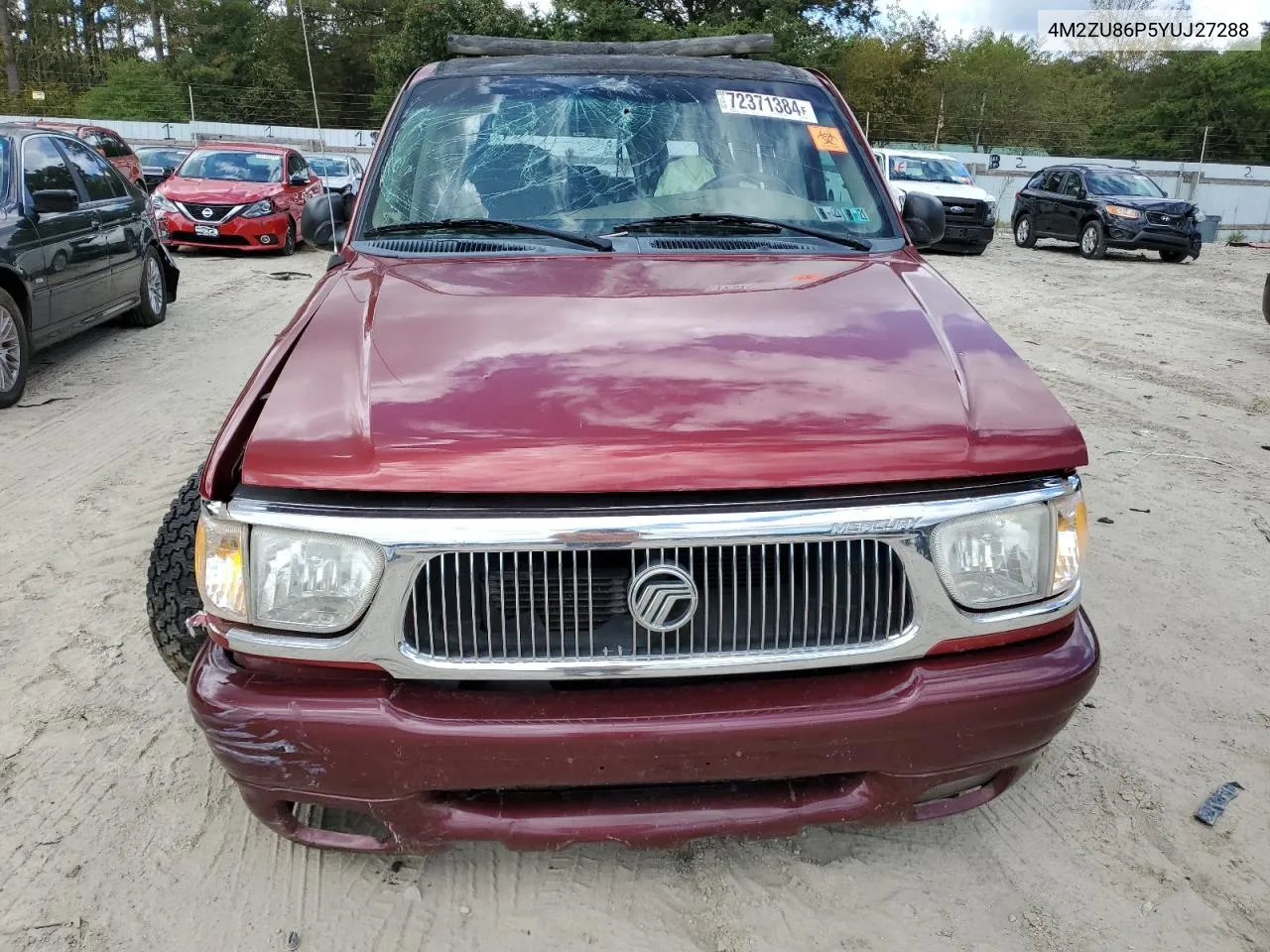 2000 Mercury Mountaineer VIN: 4M2ZU86P5YUJ27288 Lot: 72371384