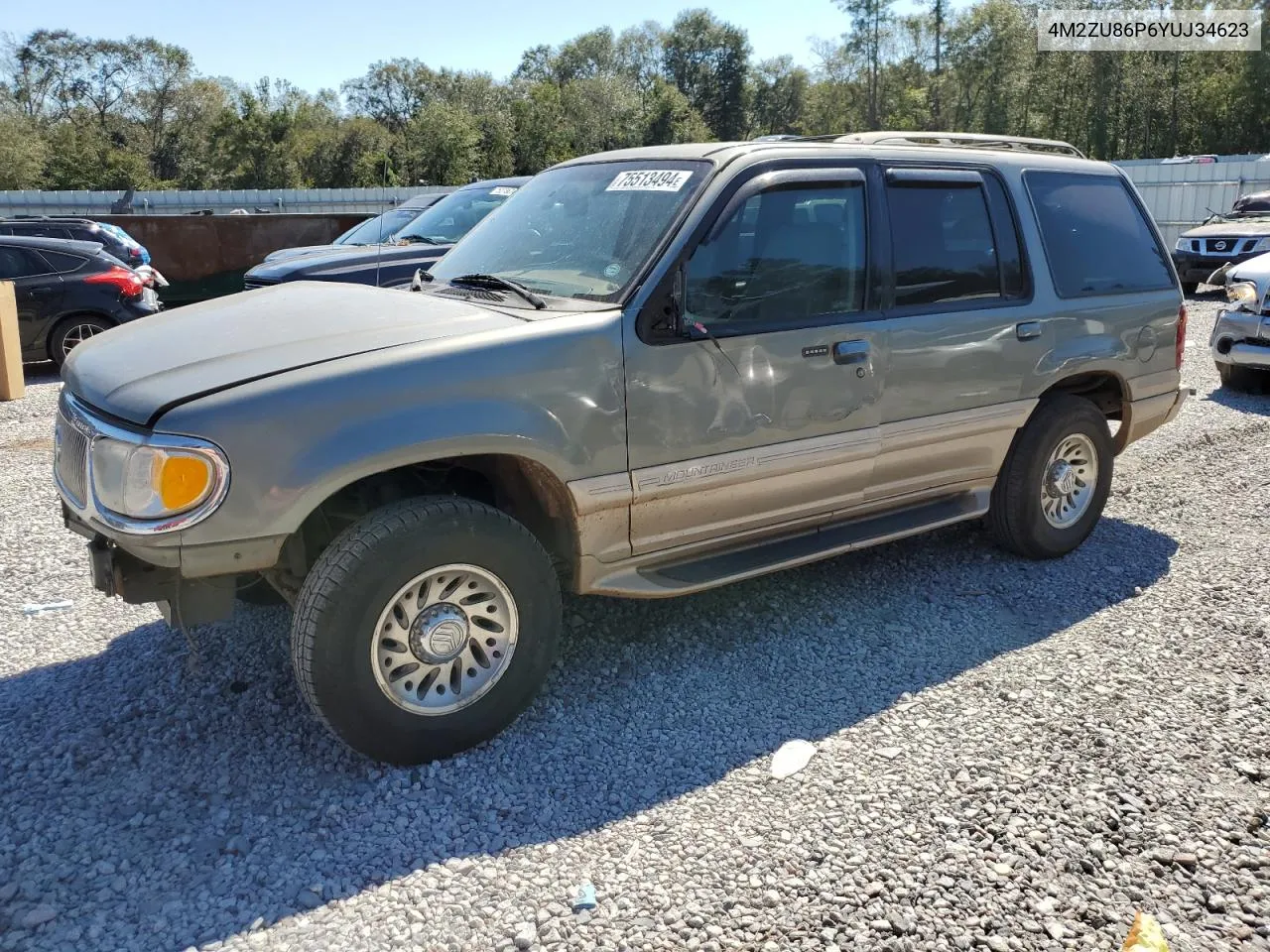 2000 Mercury Mountaineer VIN: 4M2ZU86P6YUJ34623 Lot: 75513494