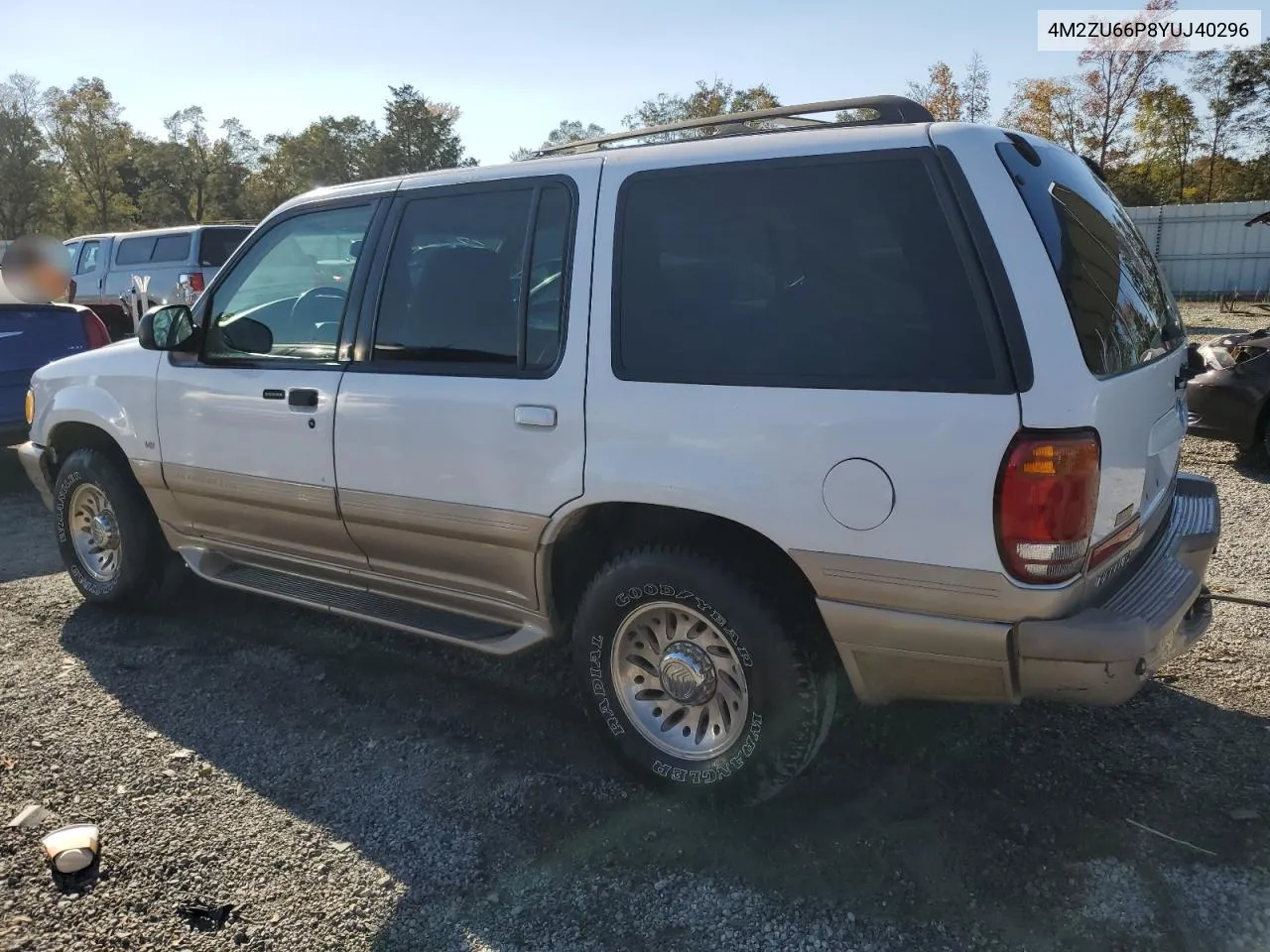 2000 Mercury Mountaineer VIN: 4M2ZU66P8YUJ40296 Lot: 77108224