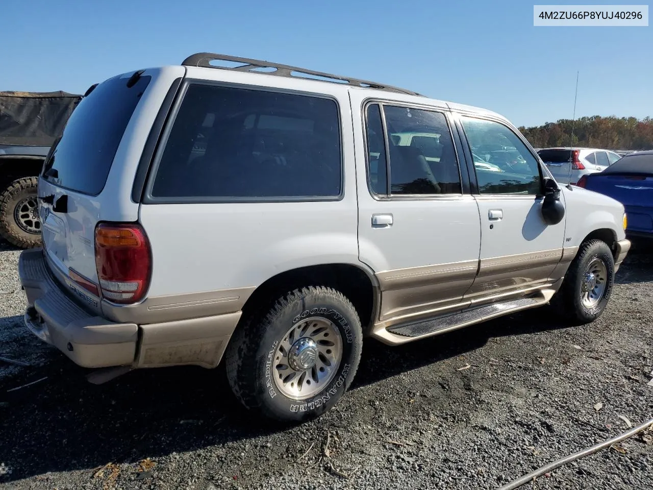 2000 Mercury Mountaineer VIN: 4M2ZU66P8YUJ40296 Lot: 77108224