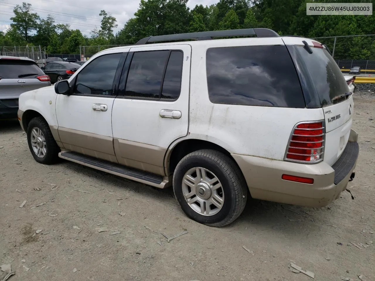 2005 Mercury Mountaineer VIN: 4M2ZU86W45UJ03003 Lot: 56634824