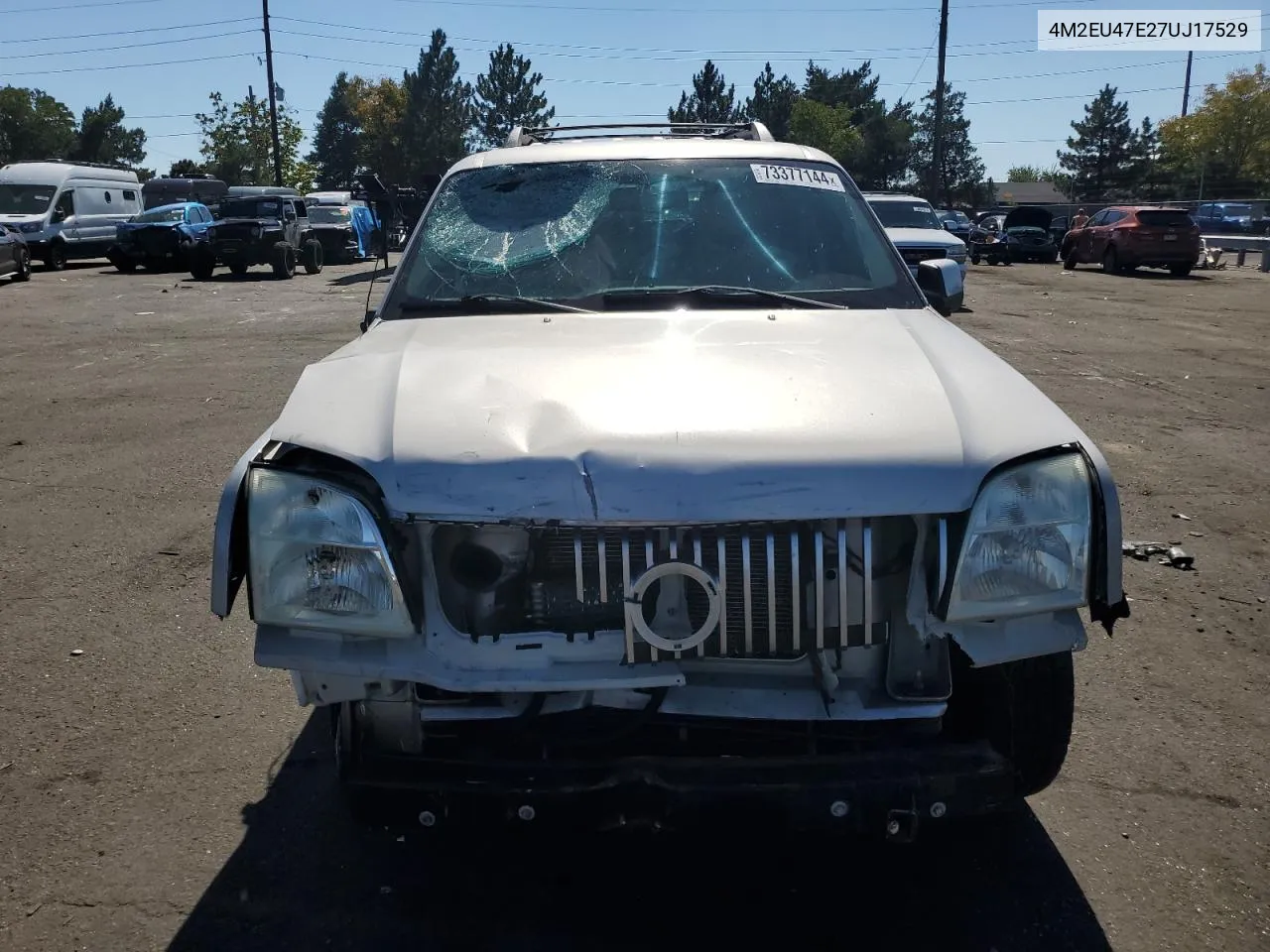 2007 Mercury Mountaineer Luxury VIN: 4M2EU47E27UJ17529 Lot: 73377144