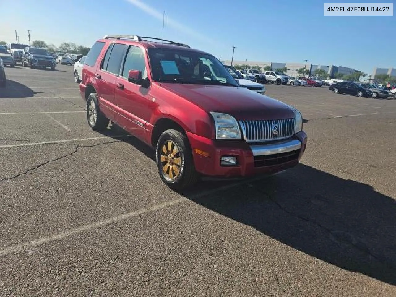 2008 Mercury Mountaineer Luxury VIN: 4M2EU47E08UJ14422 Lot: 76848854