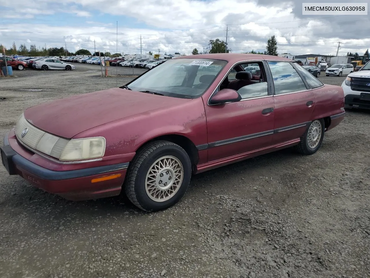 1990 Mercury Sable Gs VIN: 1MECM50UXLG630958 Lot: 71300614