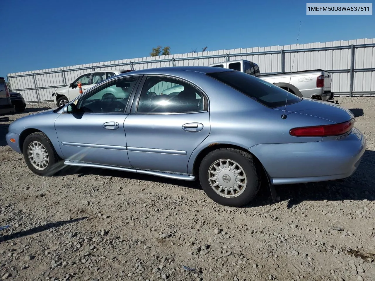 1998 Mercury Sable Gs VIN: 1MEFM50U8WA637511 Lot: 75056724