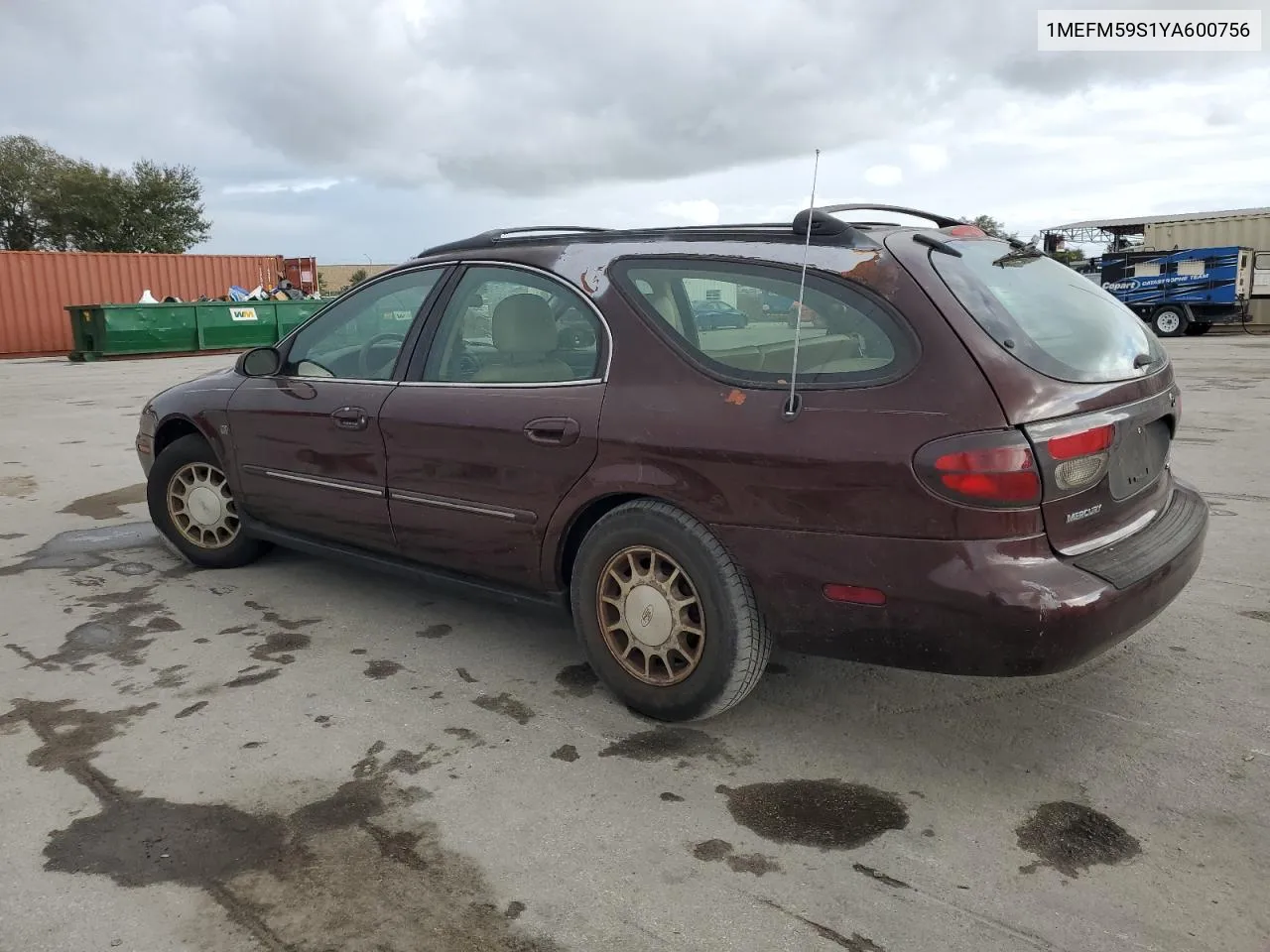 2000 Mercury Sable Ls Premium VIN: 1MEFM59S1YA600756 Lot: 78743334