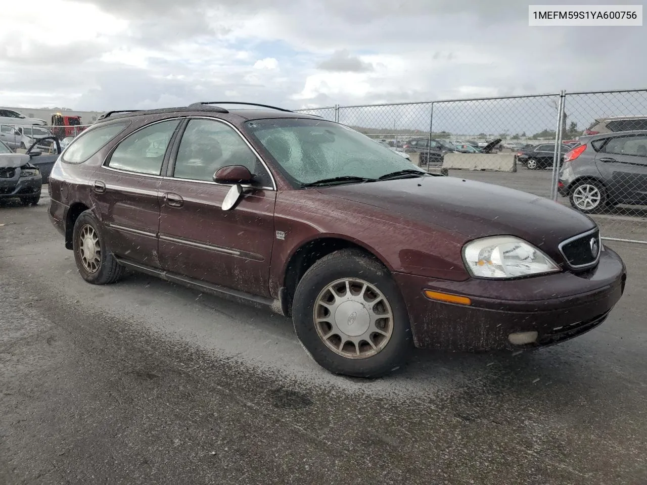 2000 Mercury Sable Ls Premium VIN: 1MEFM59S1YA600756 Lot: 78743334