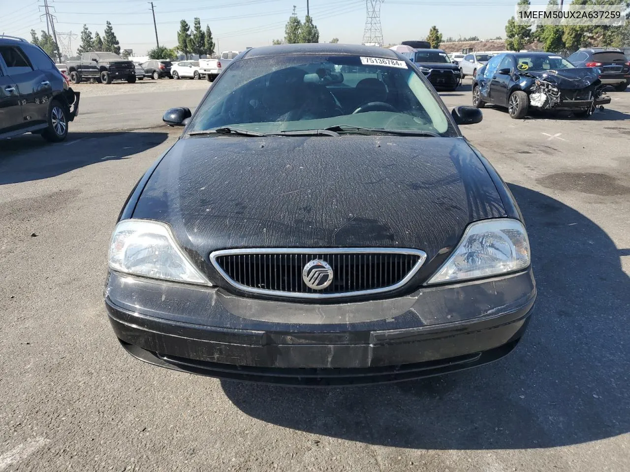 2002 Mercury Sable Gs VIN: 1MEFM50UX2A637259 Lot: 75136784