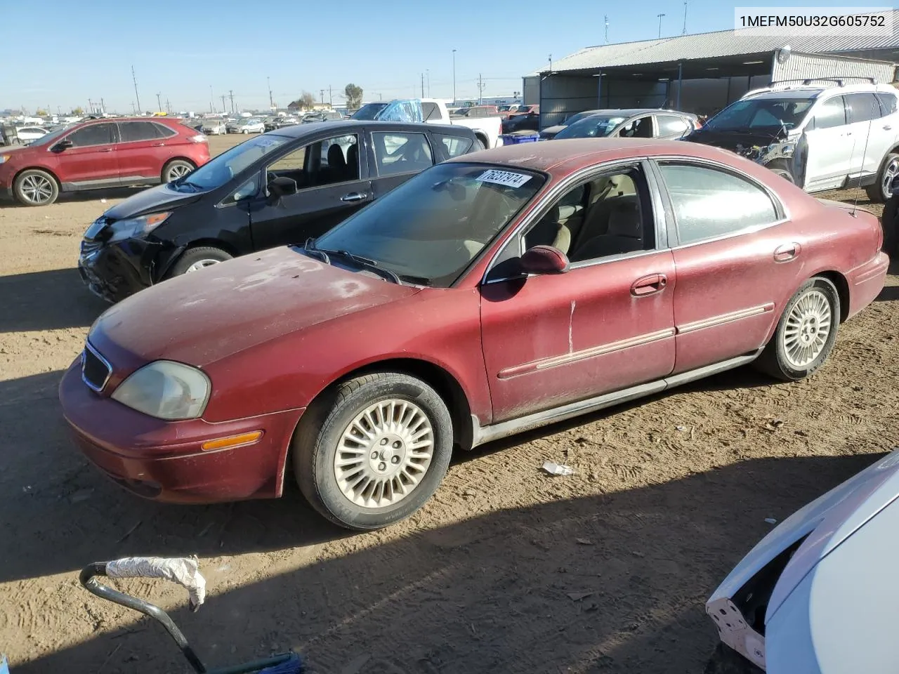 2002 Mercury Sable Gs VIN: 1MEFM50U32G605752 Lot: 76237974