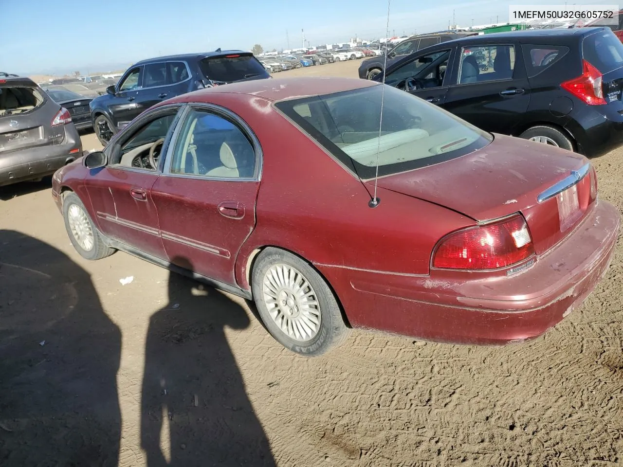 2002 Mercury Sable Gs VIN: 1MEFM50U32G605752 Lot: 76237974