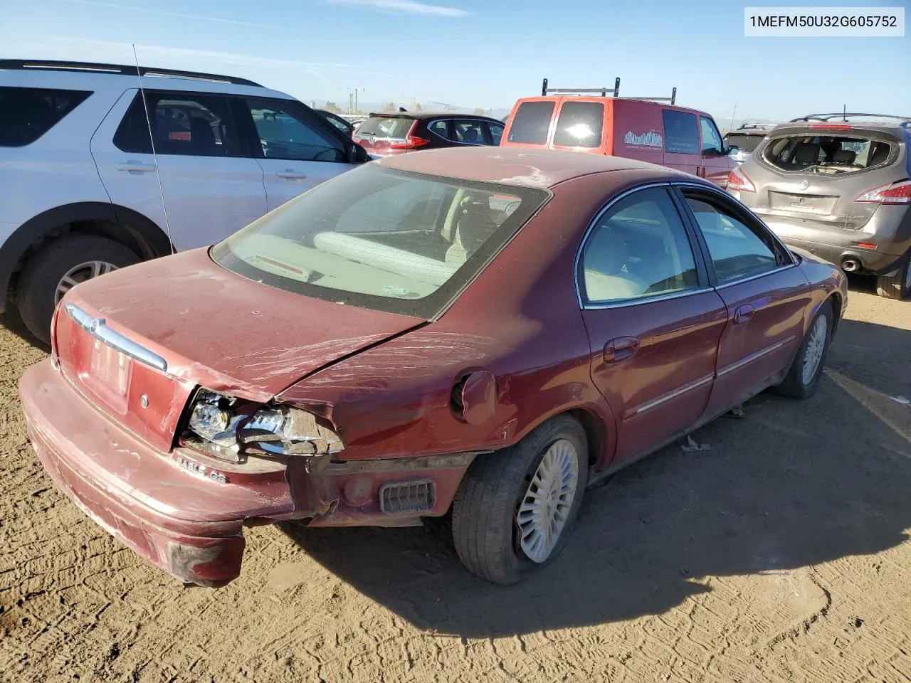 2002 Mercury Sable Gs VIN: 1MEFM50U32G605752 Lot: 76237974