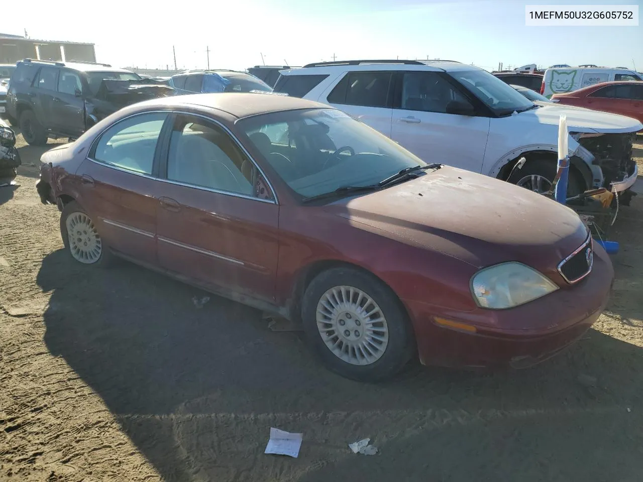 2002 Mercury Sable Gs VIN: 1MEFM50U32G605752 Lot: 76237974