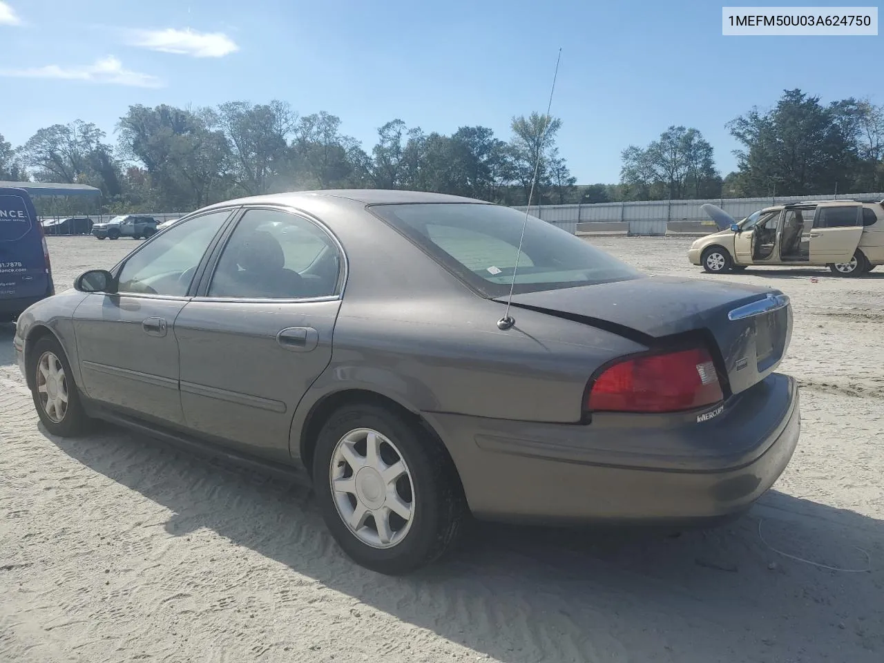 2003 Mercury Sable Gs VIN: 1MEFM50U03A624750 Lot: 74446124