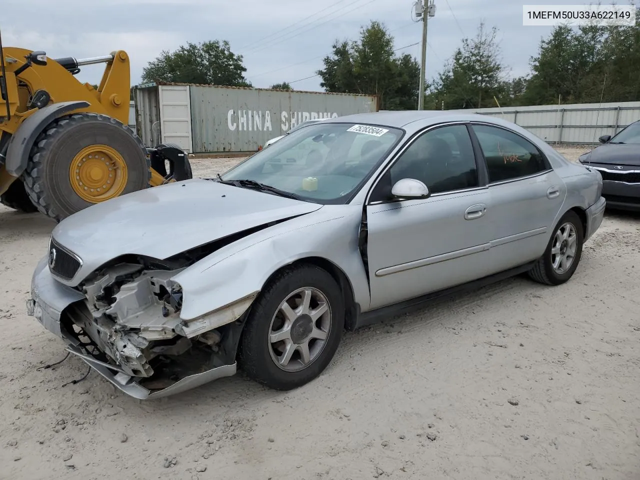 2003 Mercury Sable Gs VIN: 1MEFM50U33A622149 Lot: 75283504