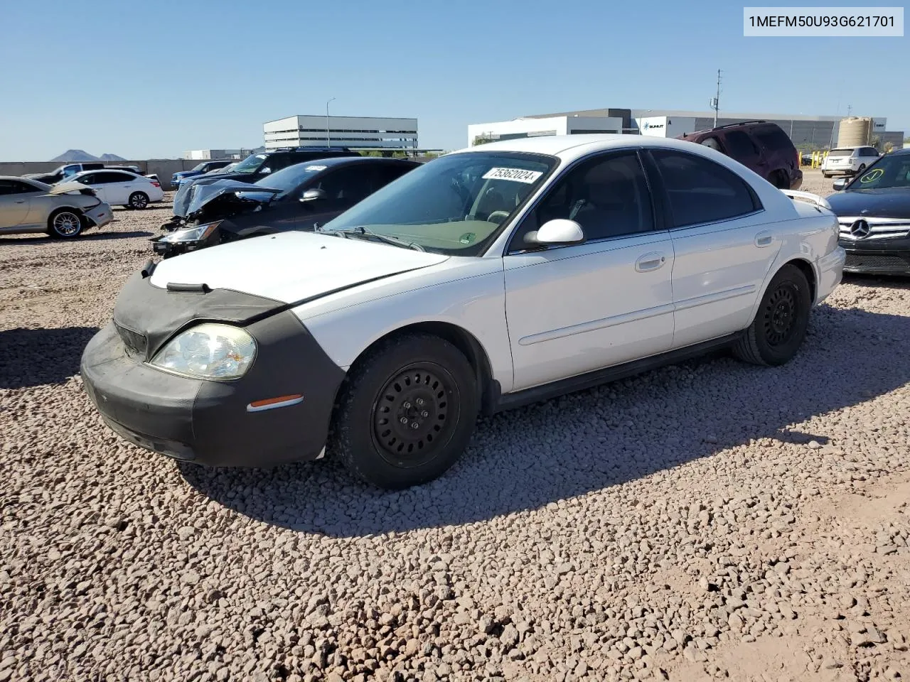 2003 Mercury Sable Gs VIN: 1MEFM50U93G621701 Lot: 75362024