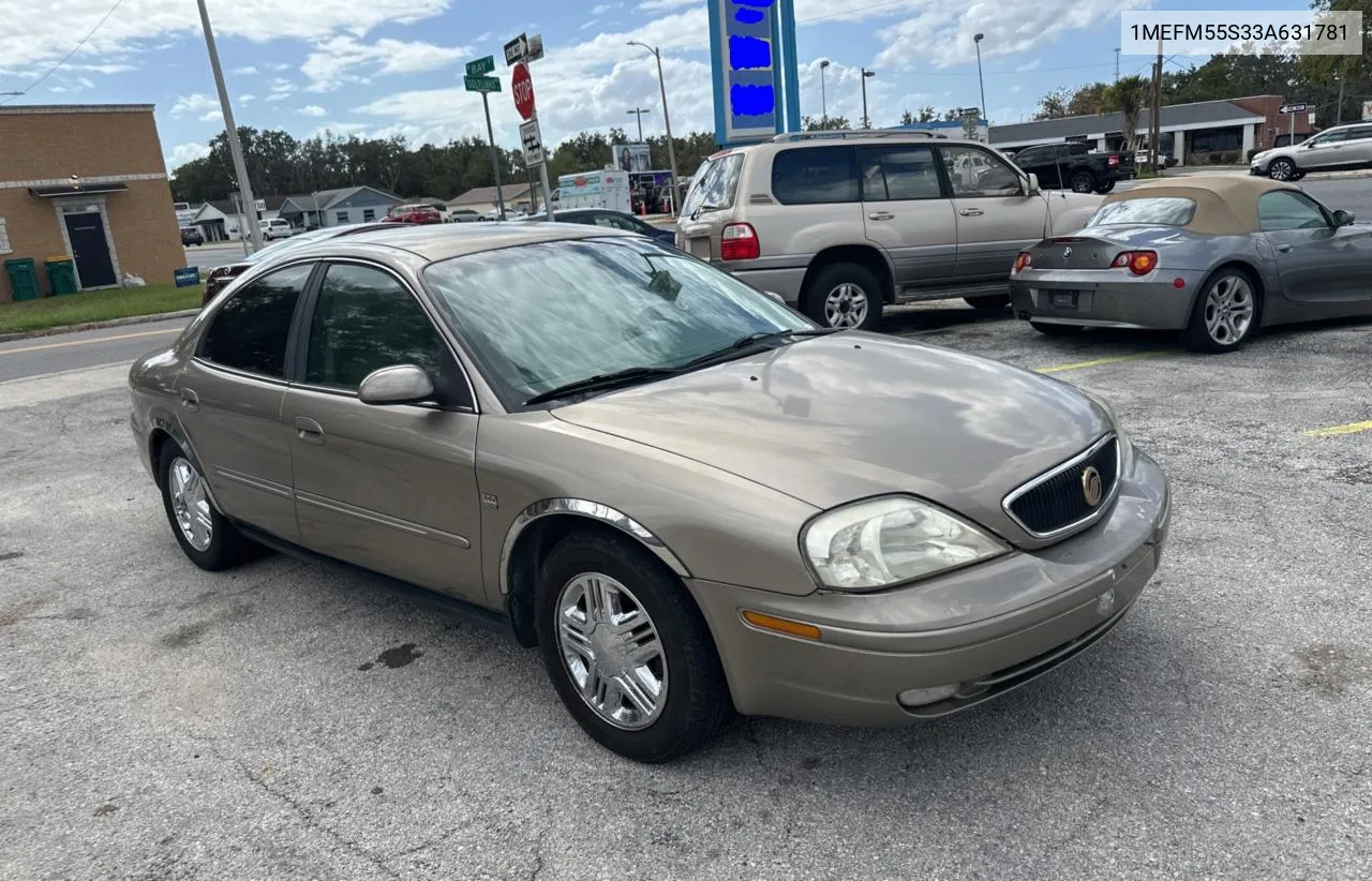 2003 Mercury Sable Ls Premium VIN: 1MEFM55S33A631781 Lot: 79324094