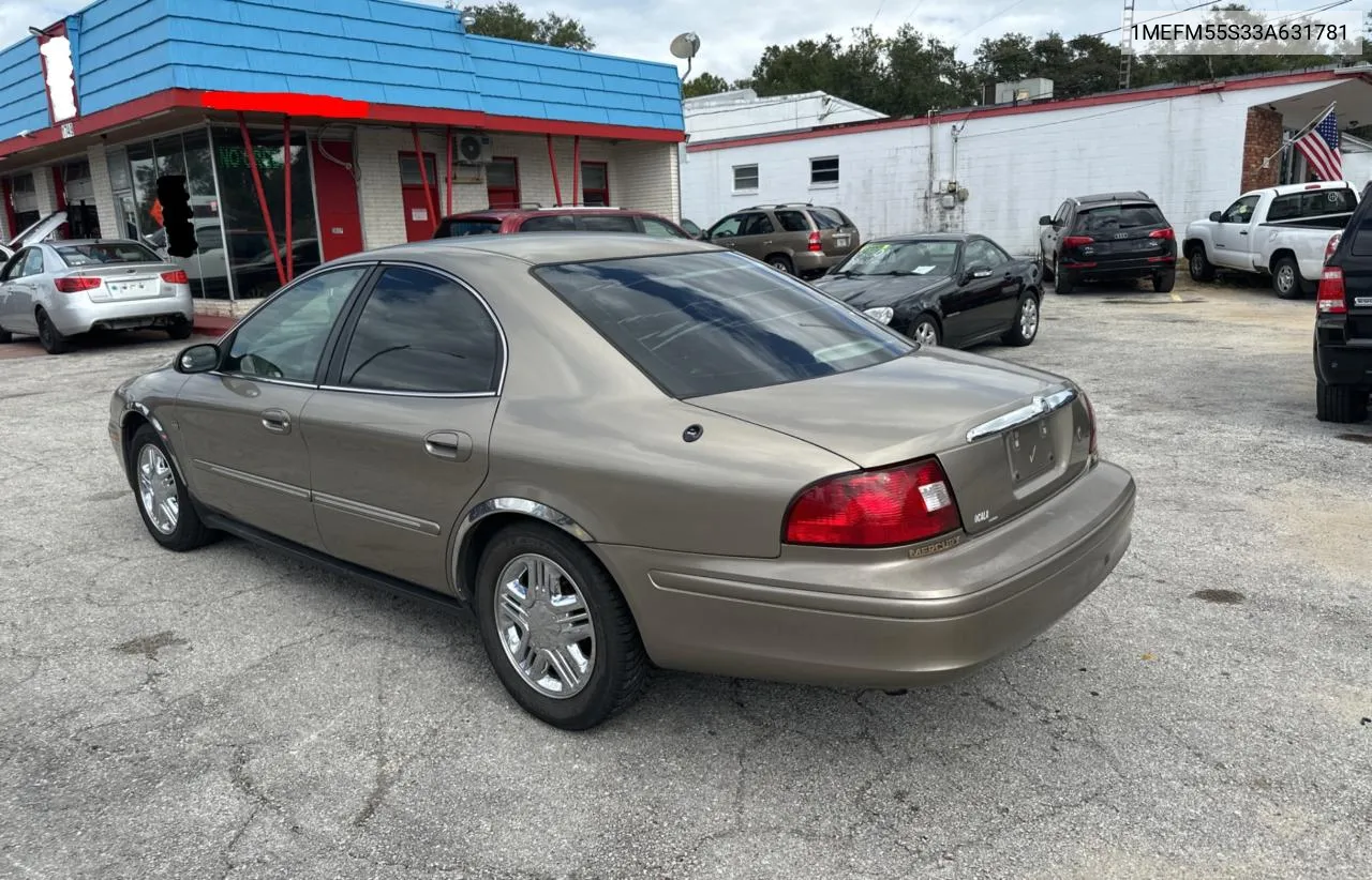 2003 Mercury Sable Ls Premium VIN: 1MEFM55S33A631781 Lot: 79324094