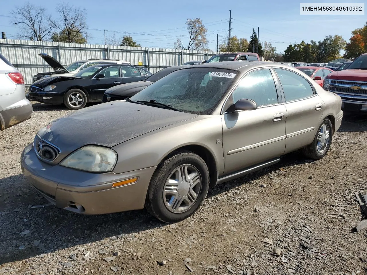 2004 Mercury Sable Ls Premium VIN: 1MEHM55S04G610992 Lot: 75834474