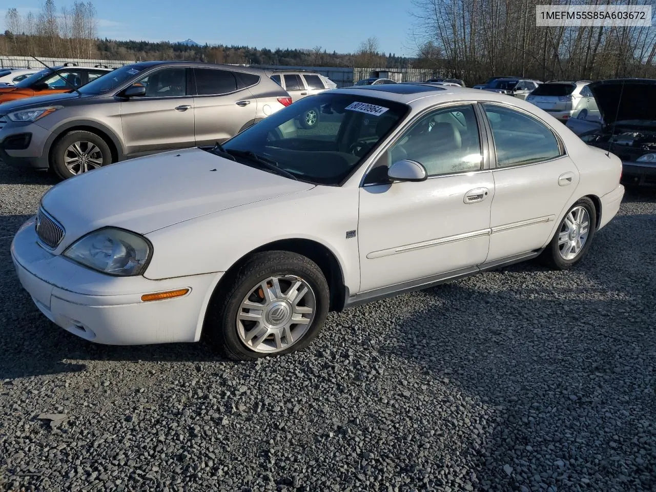 2005 Mercury Sable Ls Premium VIN: 1MEFM55S85A603672 Lot: 80120964