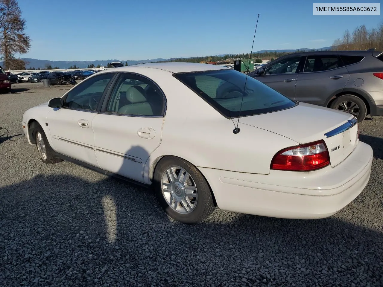 2005 Mercury Sable Ls Premium VIN: 1MEFM55S85A603672 Lot: 80120964