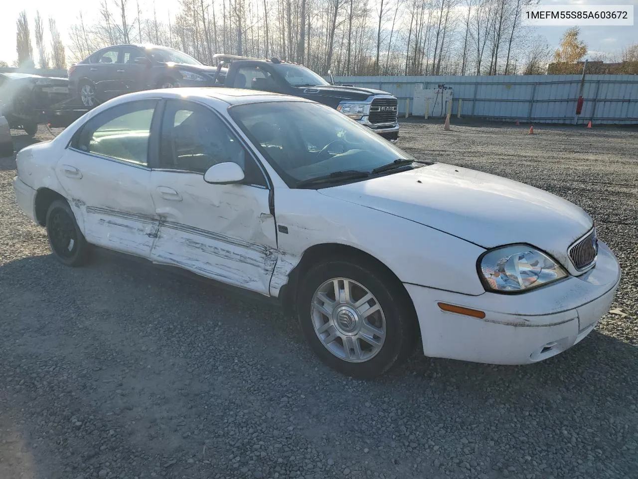 2005 Mercury Sable Ls Premium VIN: 1MEFM55S85A603672 Lot: 80120964