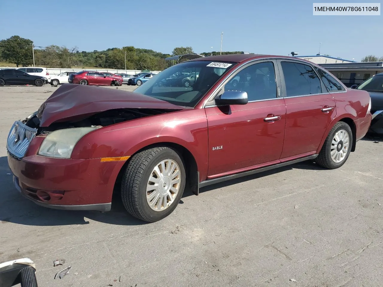 2008 Mercury Sable Luxury VIN: 1MEHM40W78G611048 Lot: 69491214