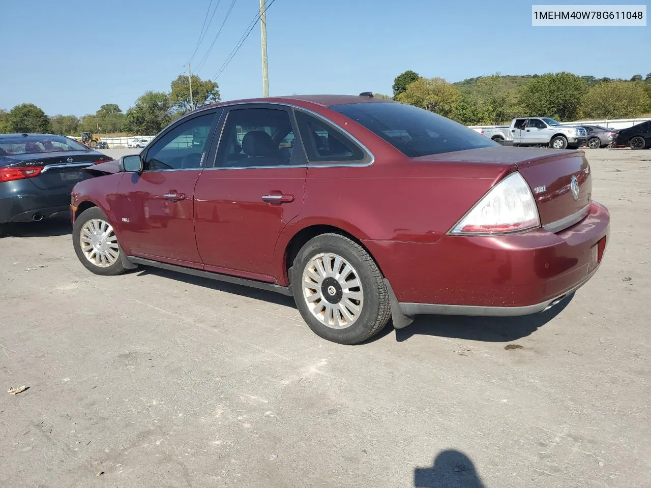 2008 Mercury Sable Luxury VIN: 1MEHM40W78G611048 Lot: 69491214