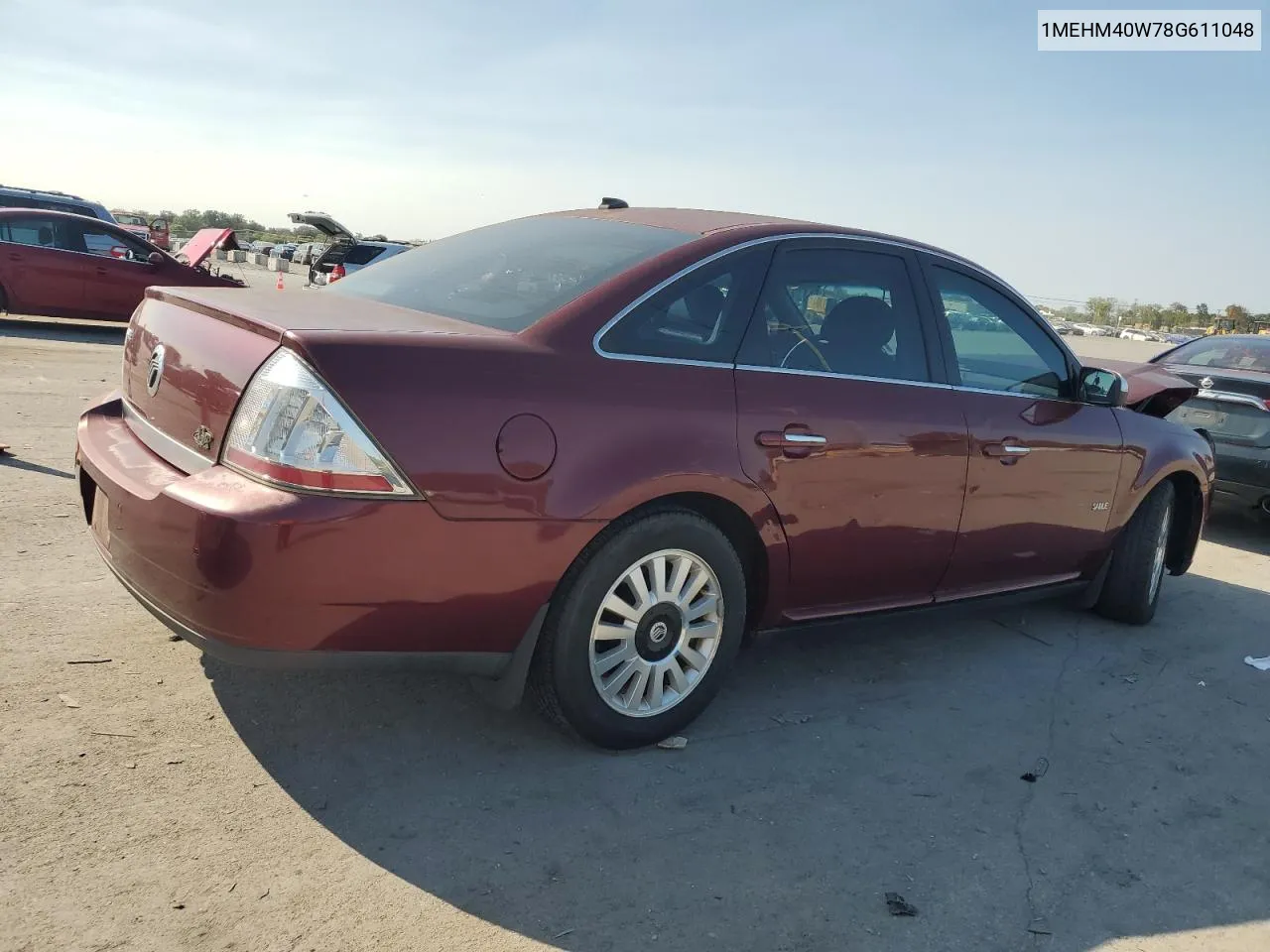 2008 Mercury Sable Luxury VIN: 1MEHM40W78G611048 Lot: 69491214