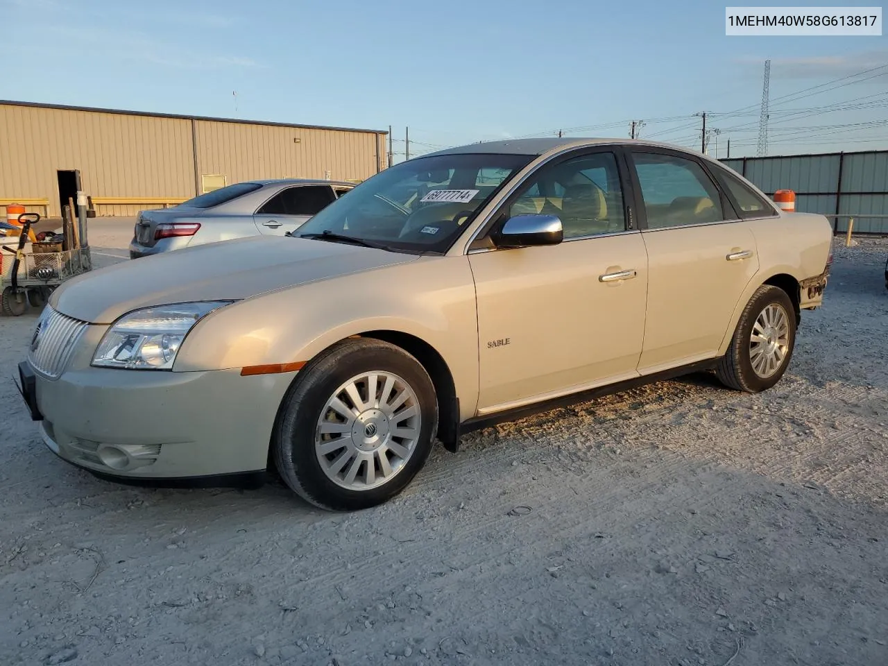 2008 Mercury Sable Luxury VIN: 1MEHM40W58G613817 Lot: 69777714