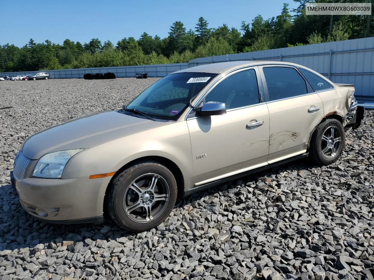 2008 Mercury Sable Luxury VIN: 1MEHM40WX8G603039 Lot: 70368604