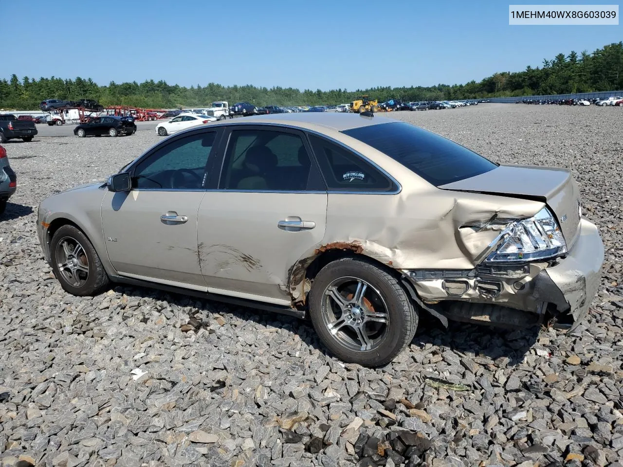 2008 Mercury Sable Luxury VIN: 1MEHM40WX8G603039 Lot: 70368604