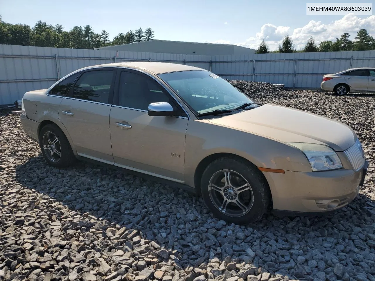 2008 Mercury Sable Luxury VIN: 1MEHM40WX8G603039 Lot: 70368604