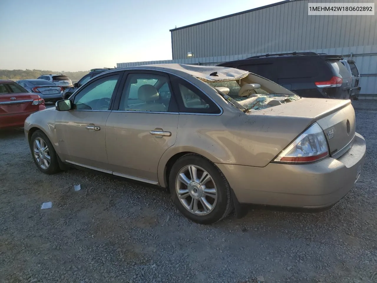 2008 Mercury Sable Premier VIN: 1MEHM42W18G602892 Lot: 75121404