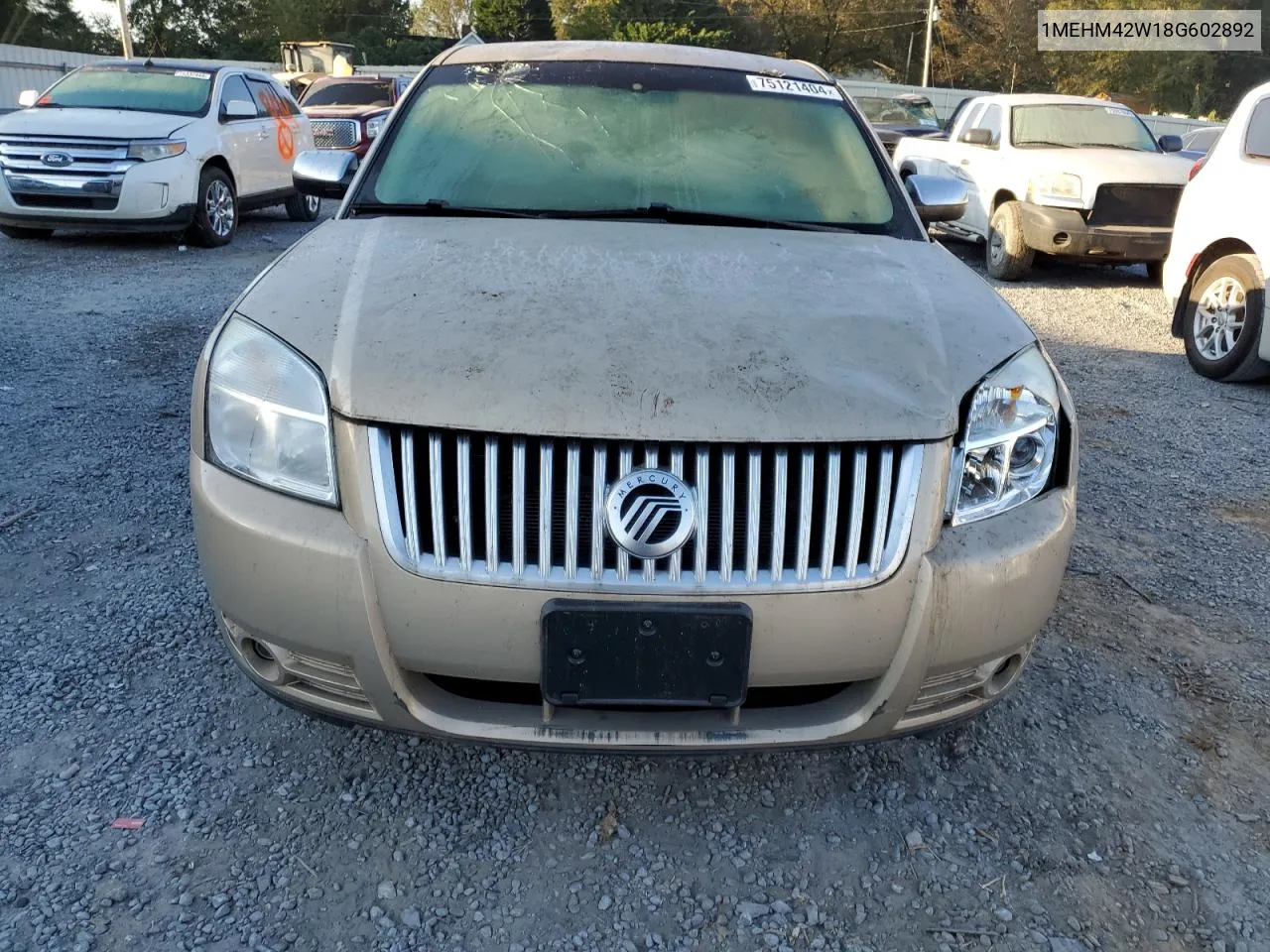 2008 Mercury Sable Premier VIN: 1MEHM42W18G602892 Lot: 75121404