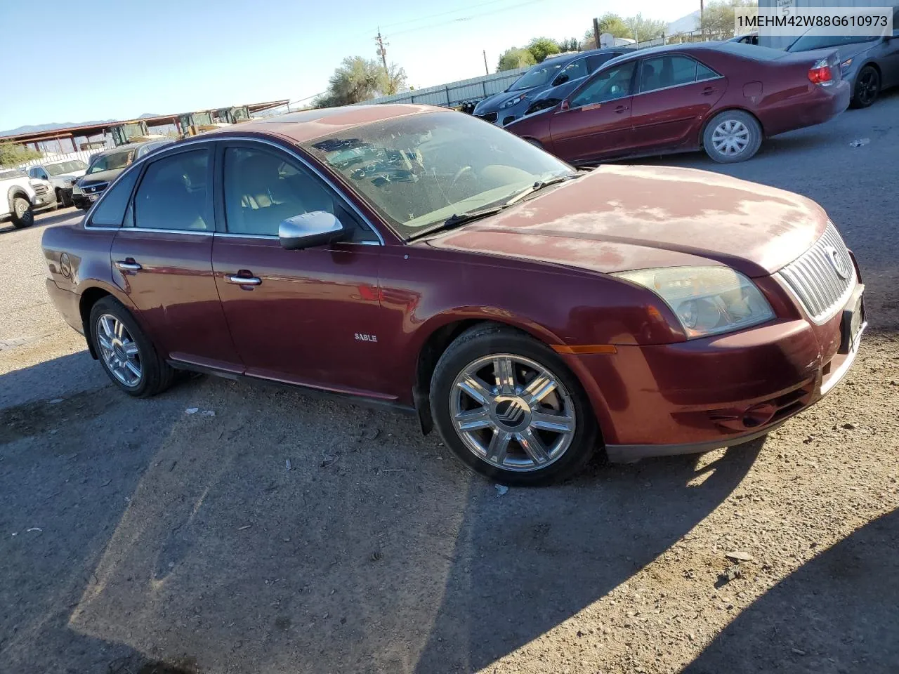 2008 Mercury Sable Premier VIN: 1MEHM42W88G610973 Lot: 76323214