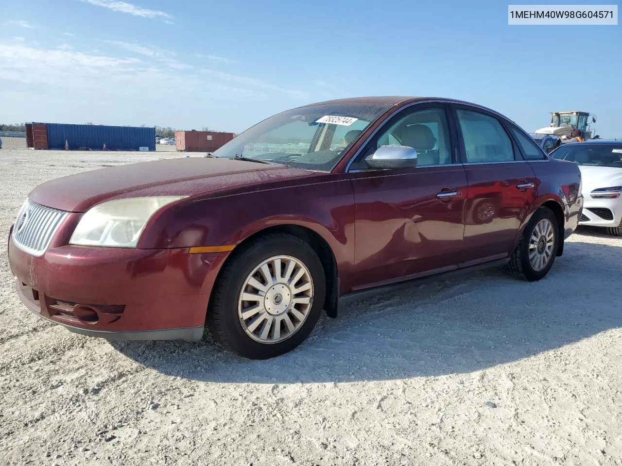 2008 Mercury Sable Luxury VIN: 1MEHM40W98G604571 Lot: 78325744