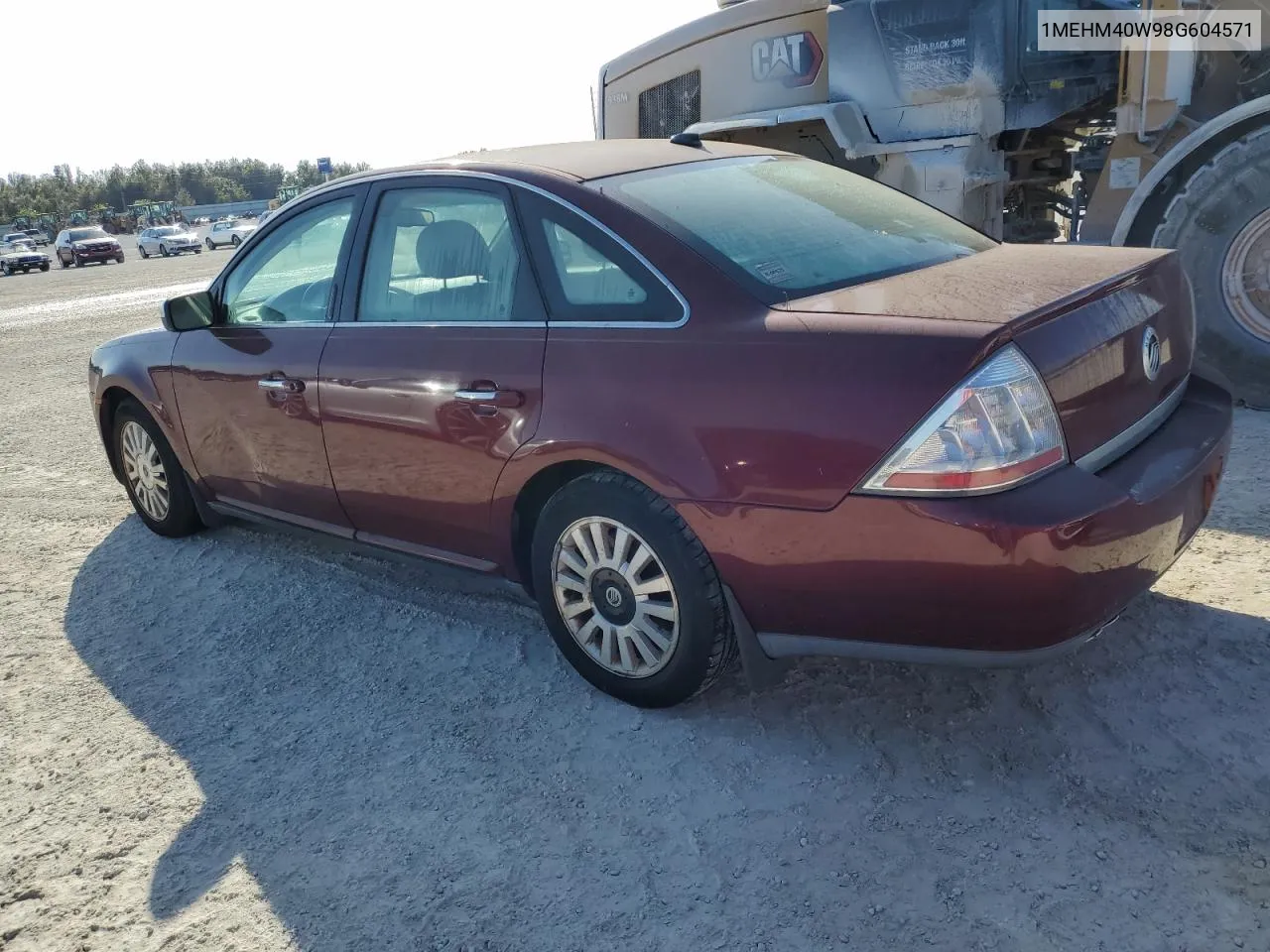 2008 Mercury Sable Luxury VIN: 1MEHM40W98G604571 Lot: 78325744