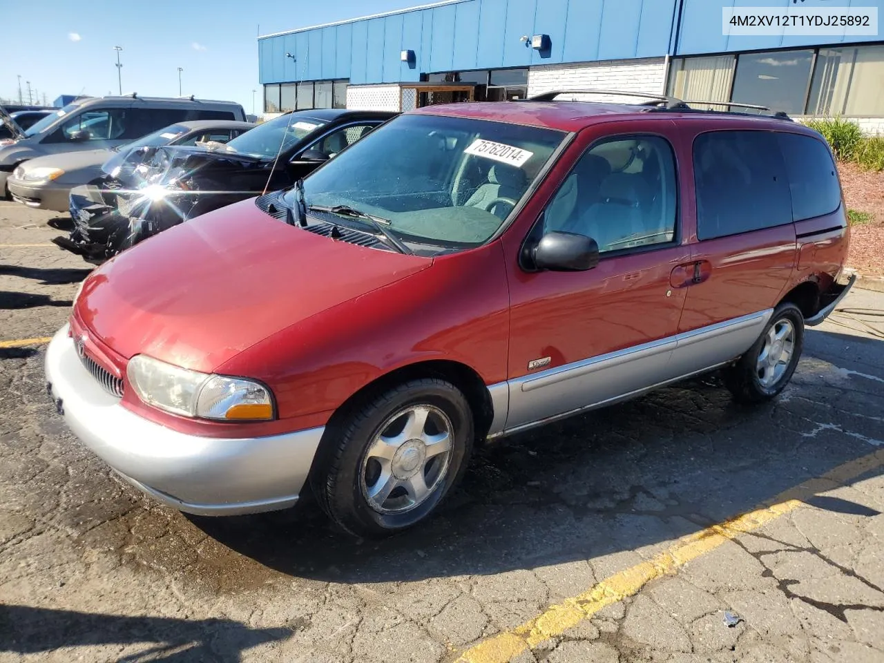 2000 Mercury Villager Sport VIN: 4M2XV12T1YDJ25892 Lot: 75762014