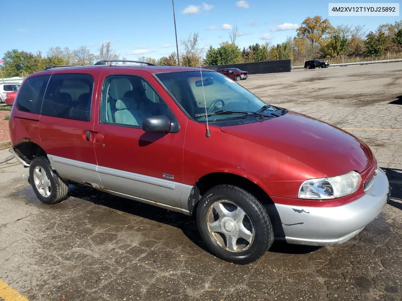 2000 Mercury Villager Sport VIN: 4M2XV12T1YDJ25892 Lot: 75762014