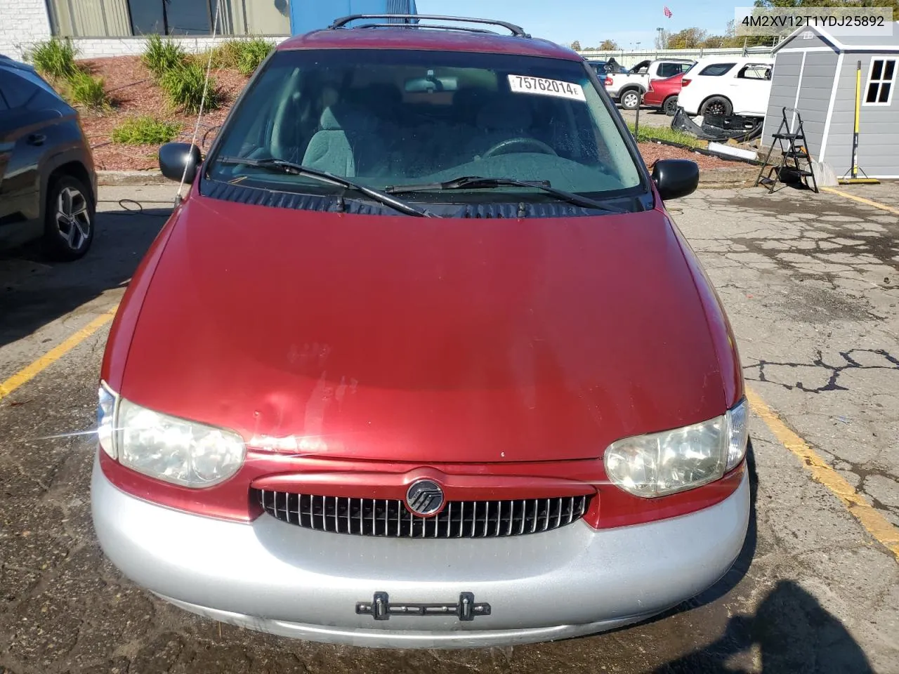 2000 Mercury Villager Sport VIN: 4M2XV12T1YDJ25892 Lot: 75762014