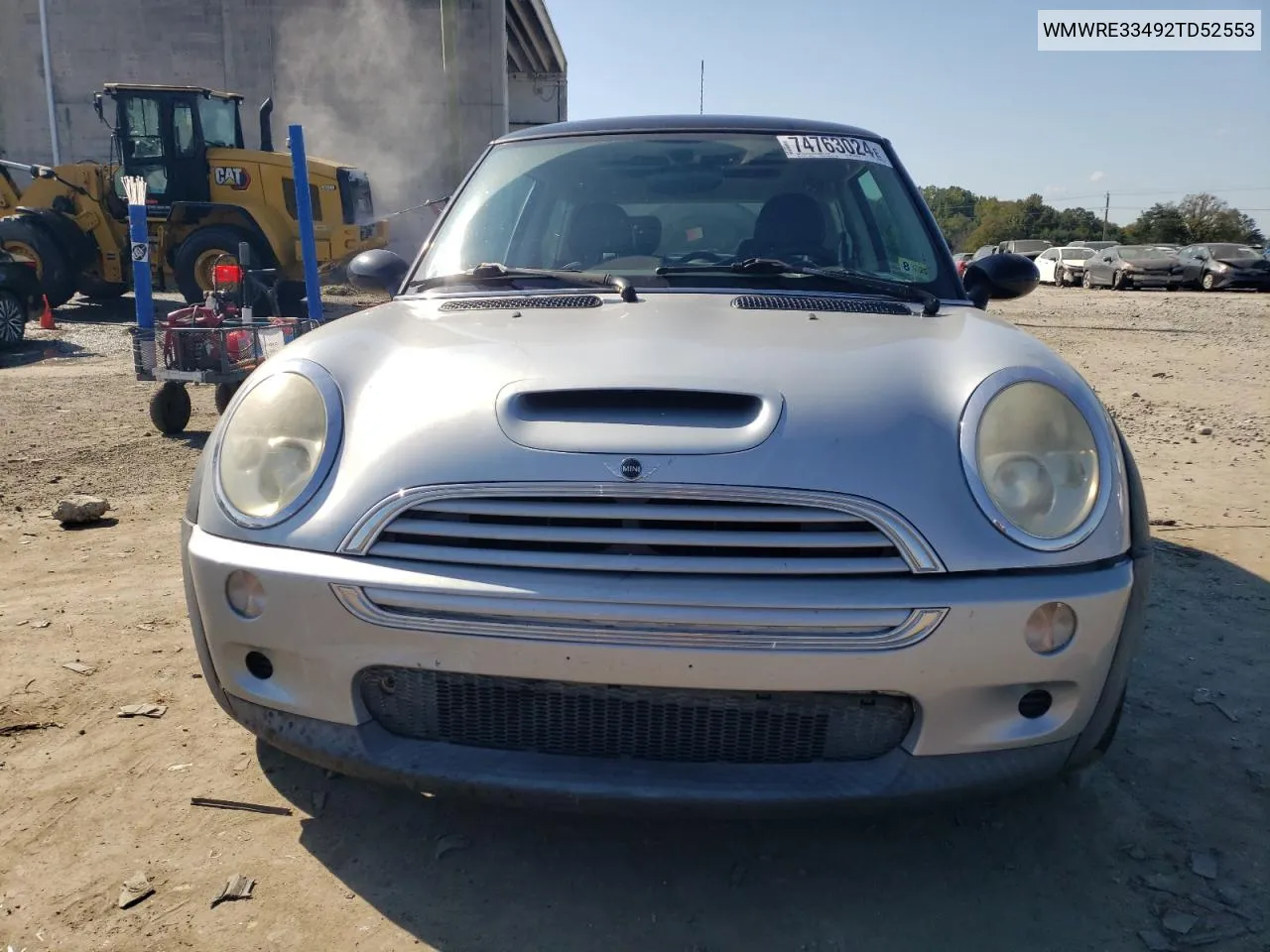 2002 Mini Cooper S VIN: WMWRE33492TD52553 Lot: 74763024