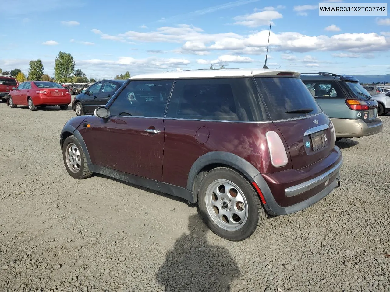 2002 Mini Cooper VIN: WMWRC334X2TC37742 Lot: 75318874