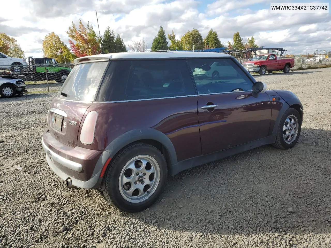 2002 Mini Cooper VIN: WMWRC334X2TC37742 Lot: 75318874