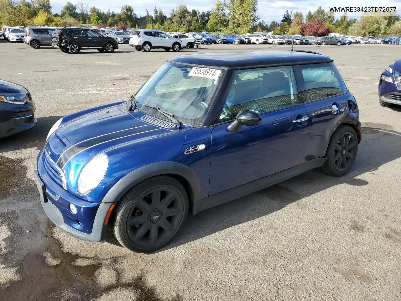 2003 Mini Cooper S VIN: WMWRE33423TD72077 Lot: 75558914