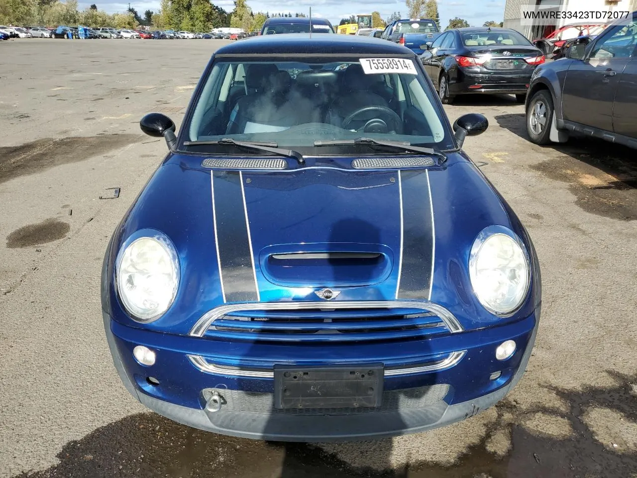 2003 Mini Cooper S VIN: WMWRE33423TD72077 Lot: 75558914