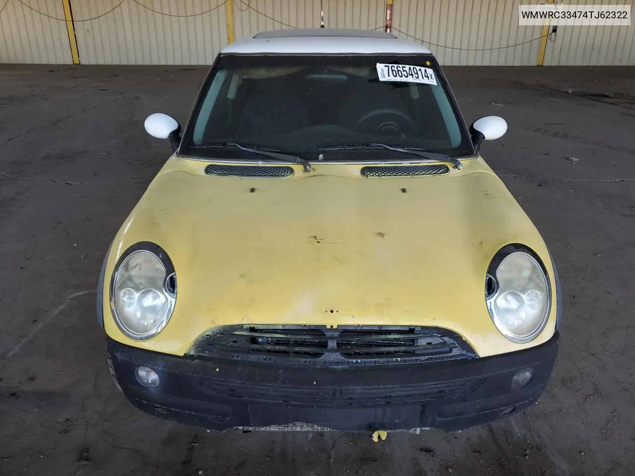 2004 Mini Cooper VIN: WMWRC33474TJ62322 Lot: 76654914