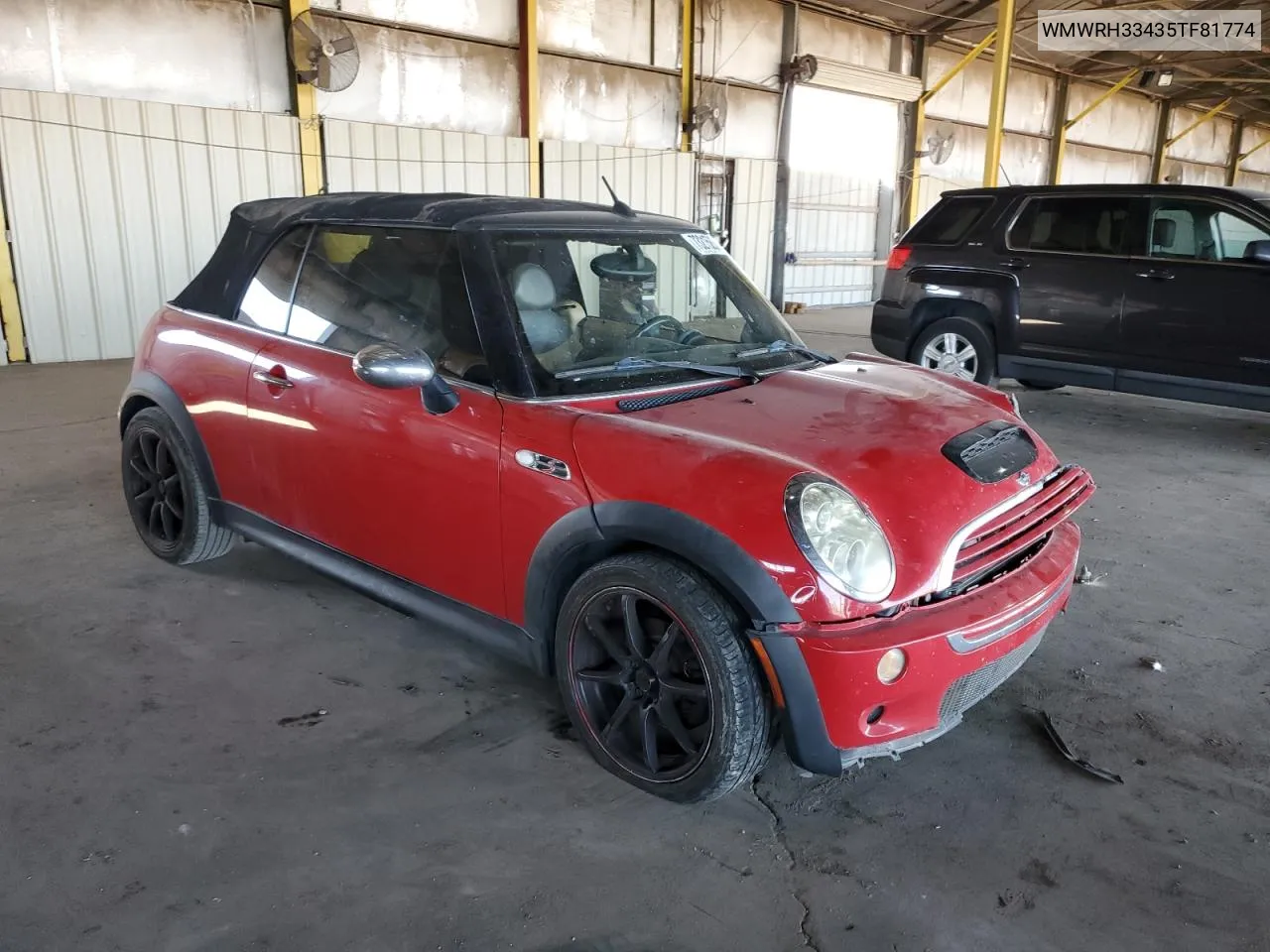 2005 Mini Cooper S VIN: WMWRH33435TF81774 Lot: 73215834