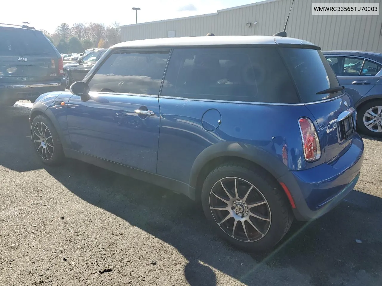 2005 Mini Cooper VIN: WMWRC33565TJ70003 Lot: 80105984