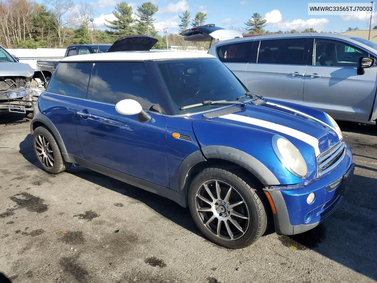 2005 Mini Cooper VIN: WMWRC33565TJ70003 Lot: 80105984