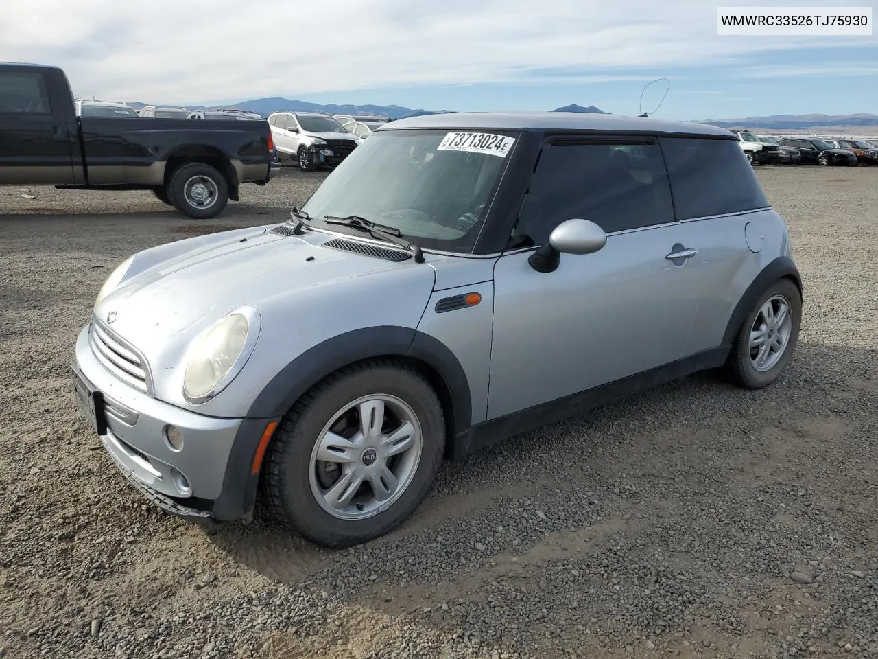 2006 Mini Cooper VIN: WMWRC33526TJ75930 Lot: 73713024